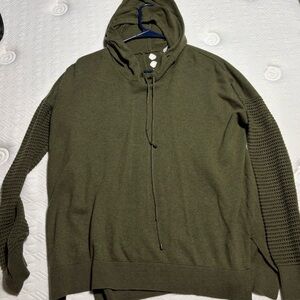Olive Green Women's Hooded Sweater